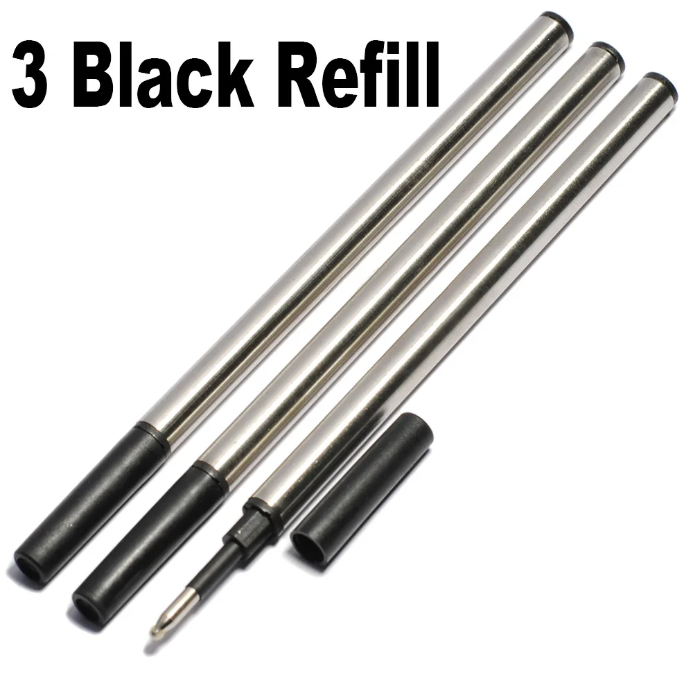 VITNAT брендовая черная ручка металлическая шариковая ручка канцелярские товары тонкие шариковые ручки - Цвет: 3 Black Refill