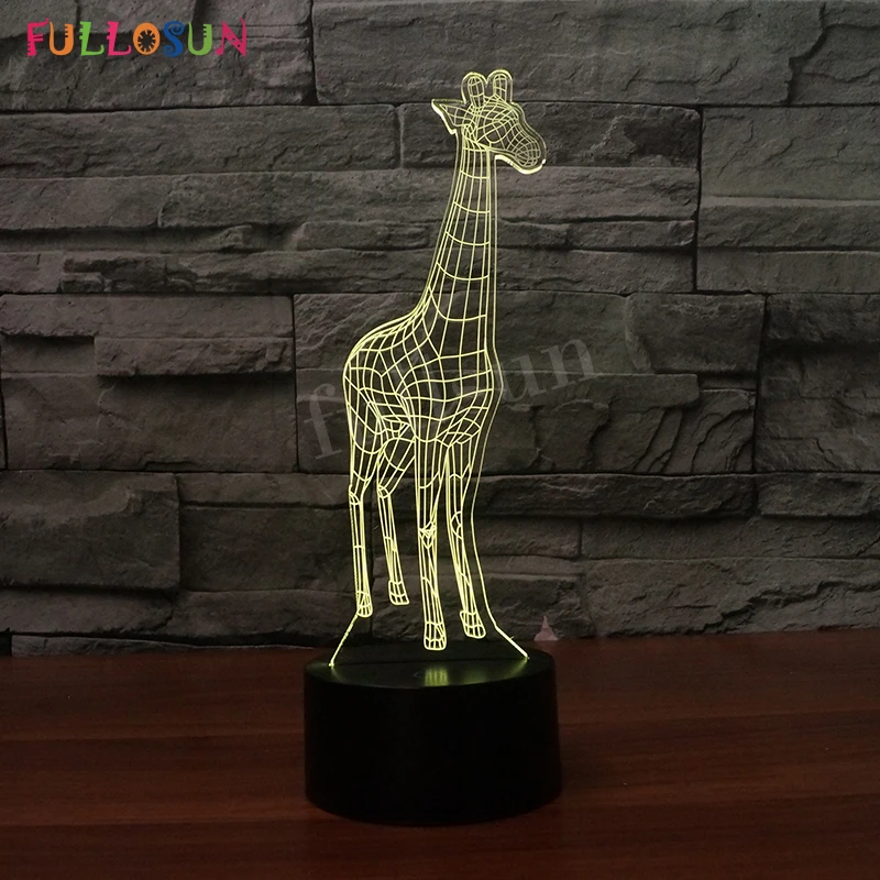 LED Новинка животное 3D ночник лампа Жираф украшение детская комната прикроватная |