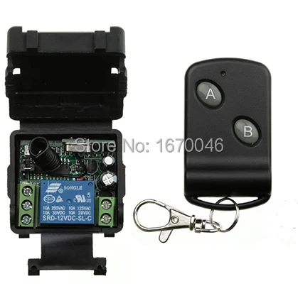 

DC12V 10A 1Channel RF Wireless Remote Control Switch/Radio Controlled Switch System Receiver & Transmitter window/Garage Doors