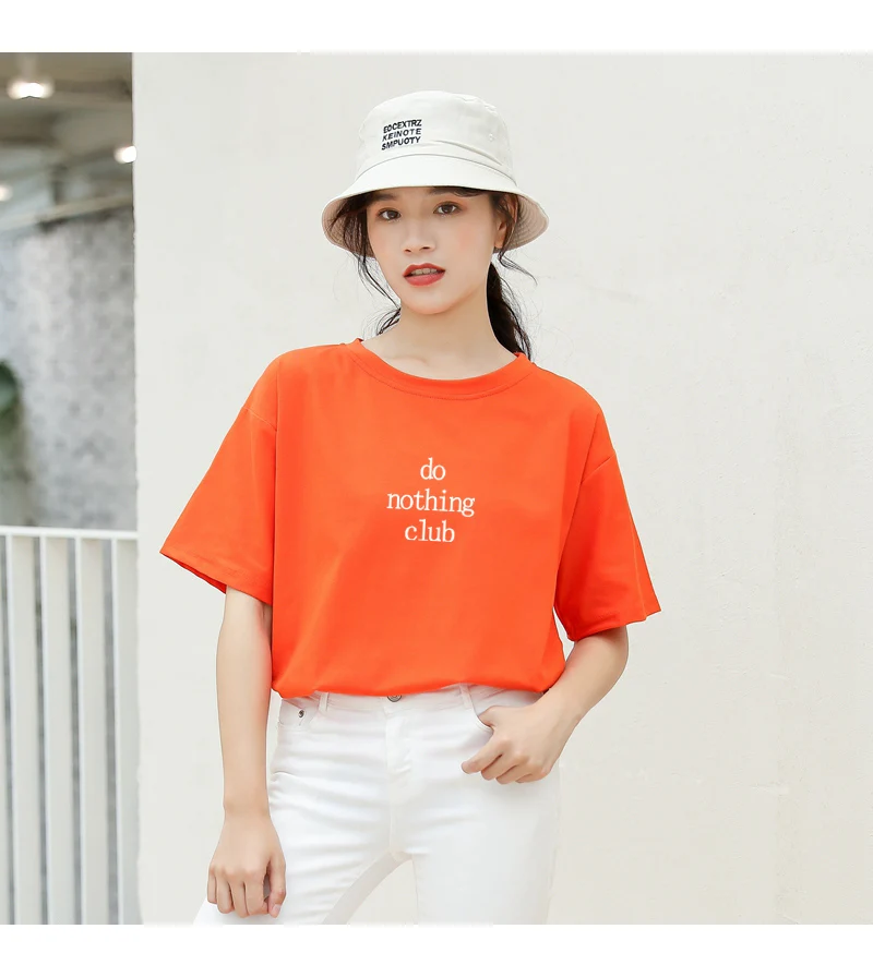do nothing club Letters Print Tshirt Women Harajuku Short Sleeve Cotton Casual Funny T Shirt Streetwear Hipster Tumblr Tops Tees (10)