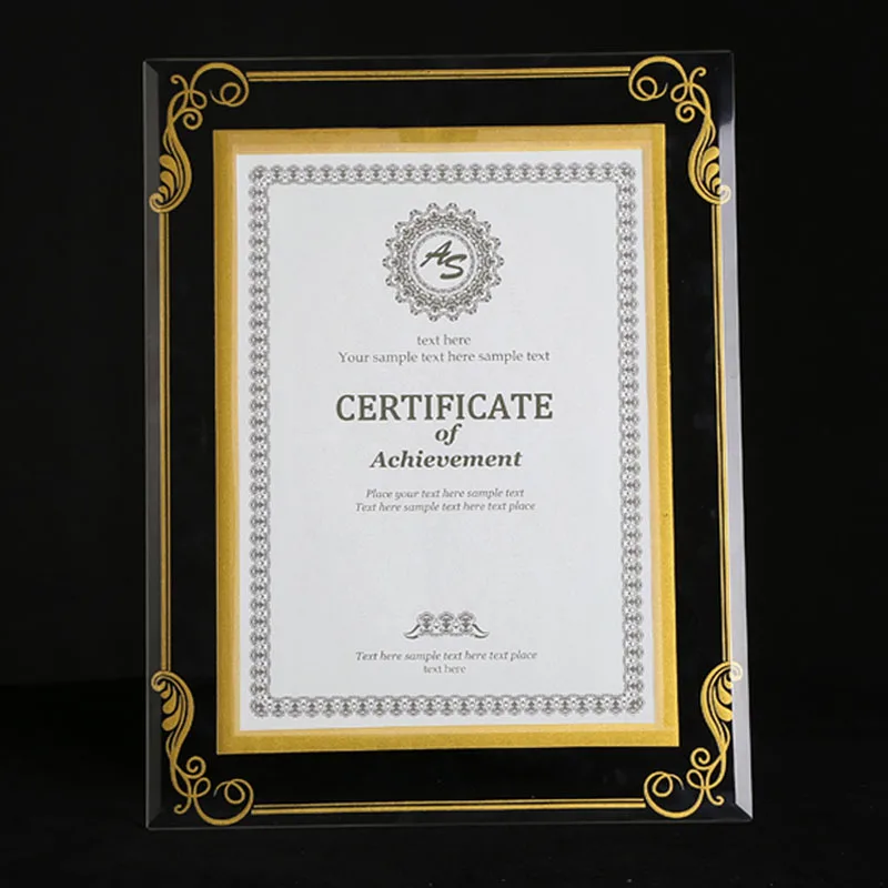 Image (2 Units pack) Crystal Glass Document Frame, Certification Frame, High School Diploma Frame GPF009