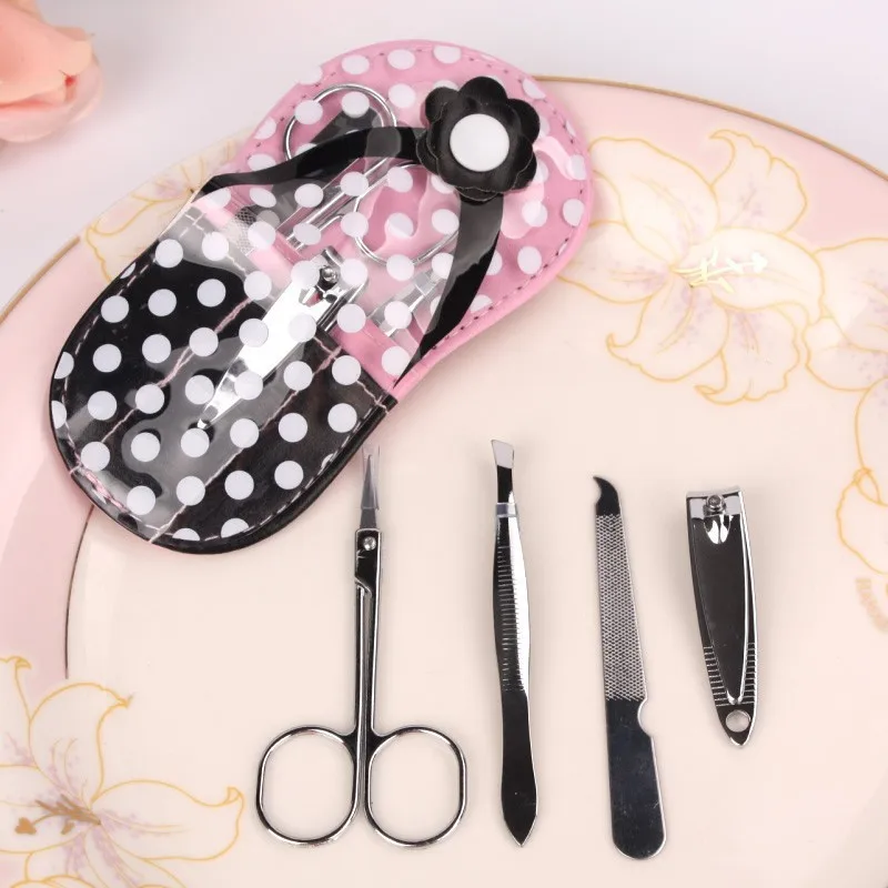 

100pcs Wholesale 4 pcs In 1 Set Flip Flop Design Manicure Kit Bridal Shower Favors Wedding Favors Pedicure Set Birthday Gift