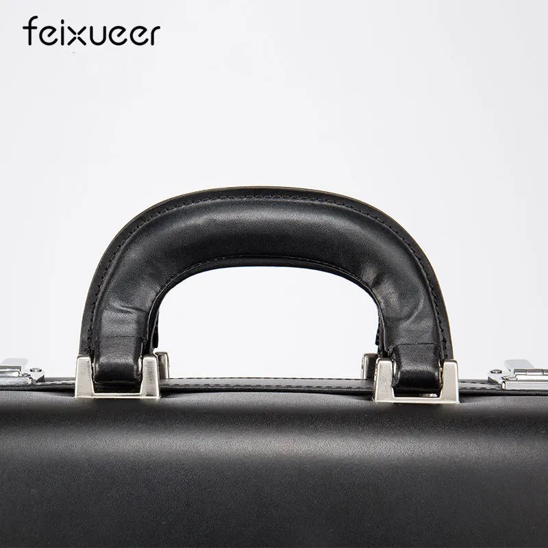 Feixueer кожа коммерческих пароль Портфели мода чемодан Для мужчин кассета чехол для