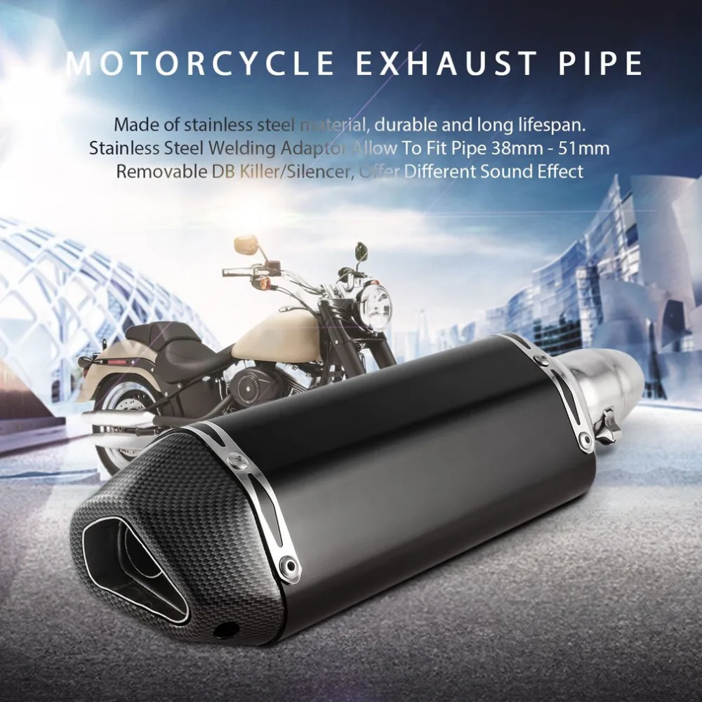 

Motorcycle Exhaust Pipe Muffler Scooter Silencer 38-51mm with Removable DB Killer for Most Motorcycle Free Shipping