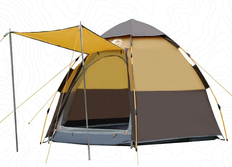 Hewolf, новинка, на открытом воздухе, 3-4 человека, автоматическая семейная палатка, большое пространство, Пляжная палатка, утолщенная непромокаемая кемпинговая палатка