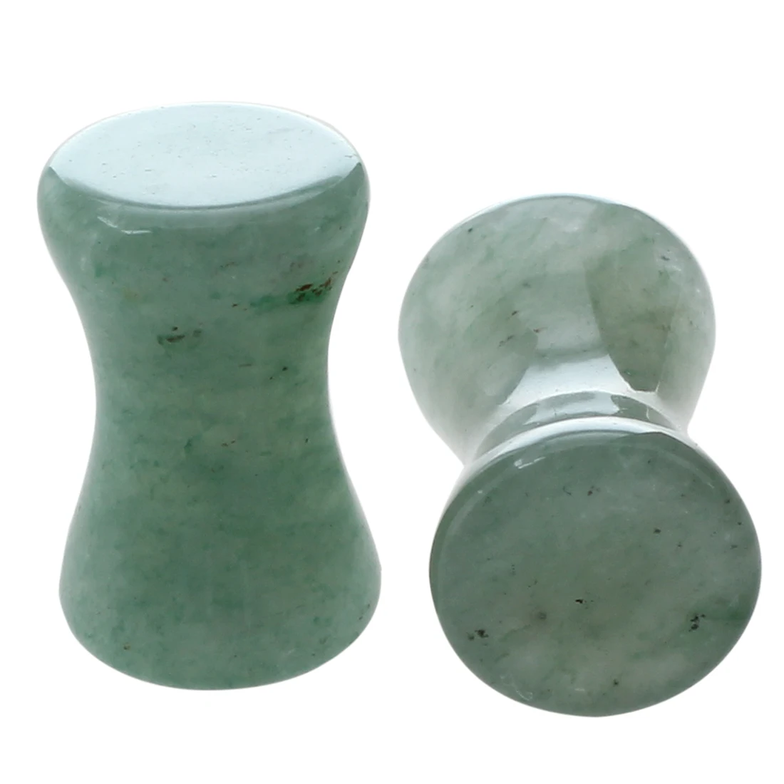 New 1 Pair of Solid Jade Stone Organic Ear Plugs Gauges Rings Tunnels