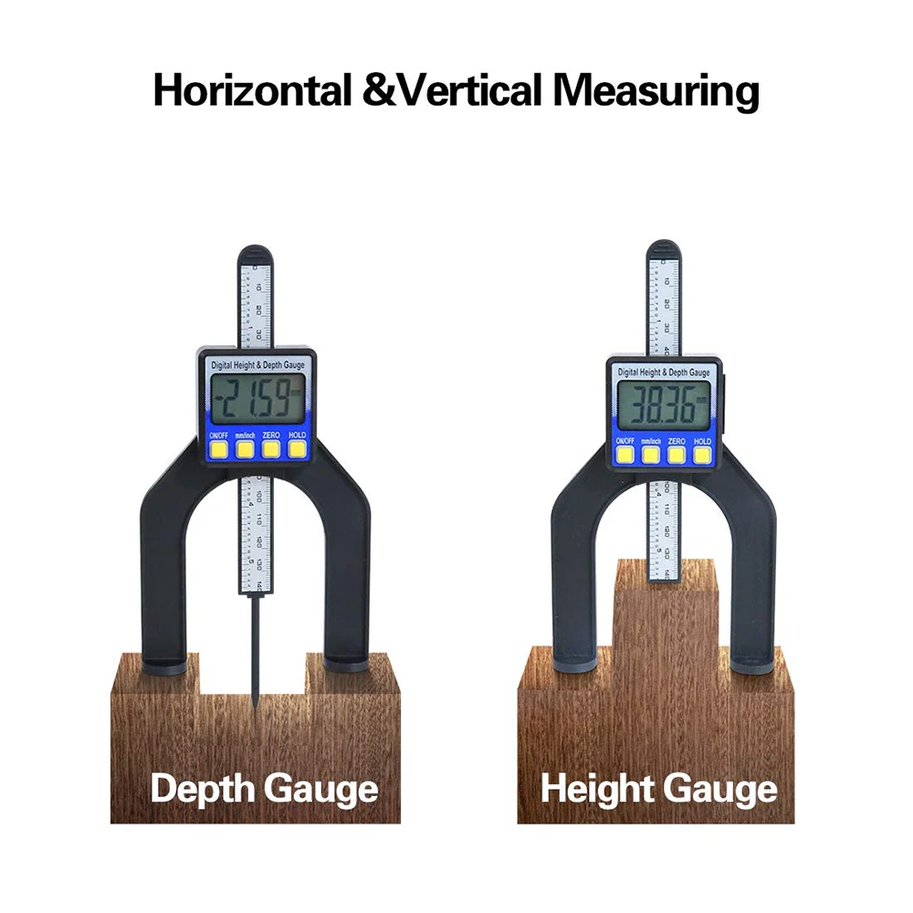 Digital Depth Gauge Digital Tread Depth Gauge LCD Magnetic Self Standing Aperture 80mm Hand Routers