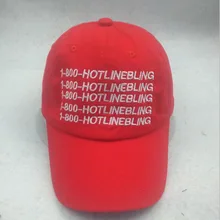 Hot Sale 1-800-BLING Strapback Sport Cap Letter Drake Hotline Bling Pink Hat 6 Panel Baseball Cap Snapback Gold Denim Hat