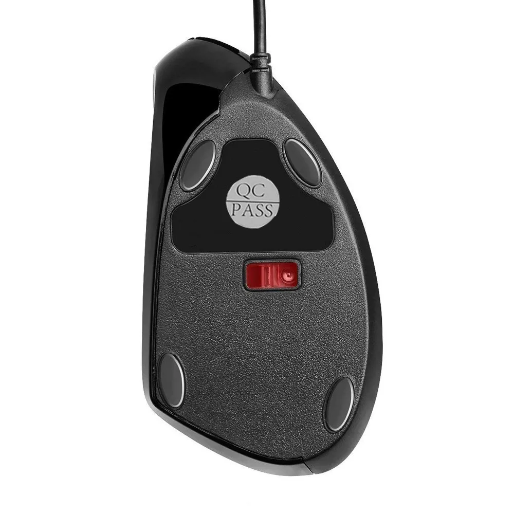 CHYI, Проводная вертикальная мышь для левой руки, эргономичный светодиодный коврик с подсветкой, 1600 dpi, регулируемая мощность USB, защита для запястья, мышь с ковриком для мыши, комплект для ПК