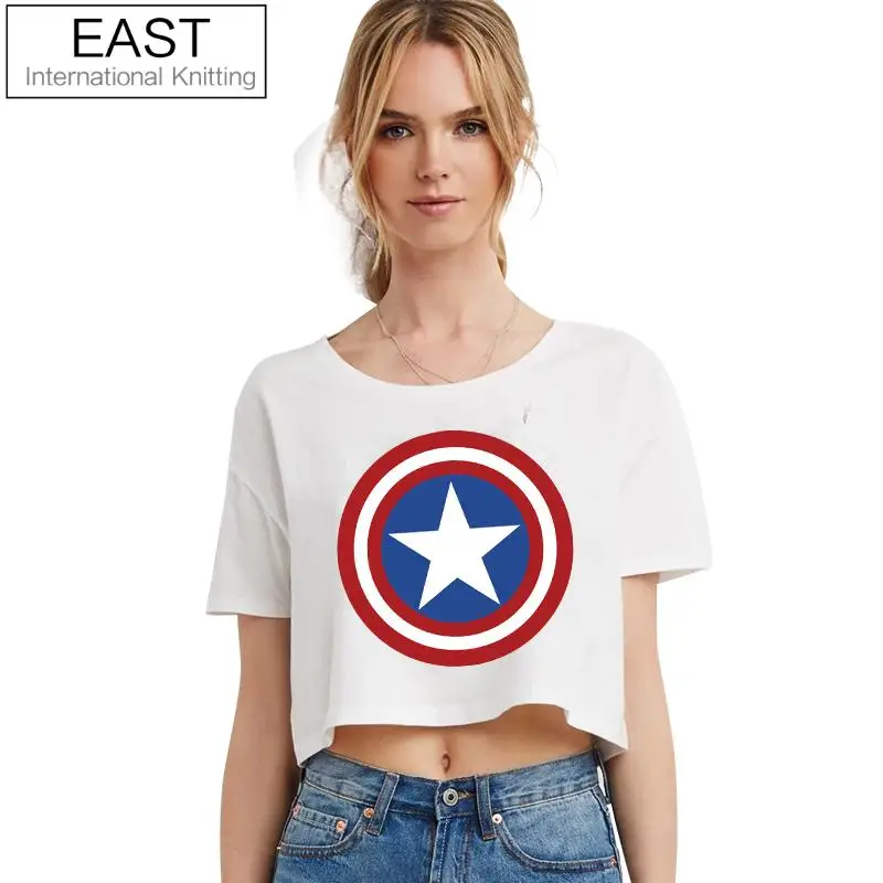 الشرق الحياكة H590 2017 صيف جديد الشرير المرأة تي شيرت للمرأة كابتن أمريكا شعار الأسود t-shirt الشرير المحملة زائد الحجم ملابس رخيصة الشرق الحياكة H590 2017 صيف جديد الشرير المرأة تي شيرت للمرأة كابتن أمريكا شعار الأسود t-shirt الشرير المحملة زائد الحجم ملابس رخيصة