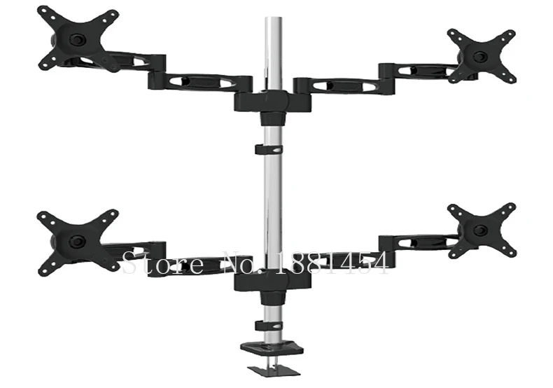 

2017 New Full Motion four Screen Monitor Holder Desktop Clamping/ Grommet TV Mount