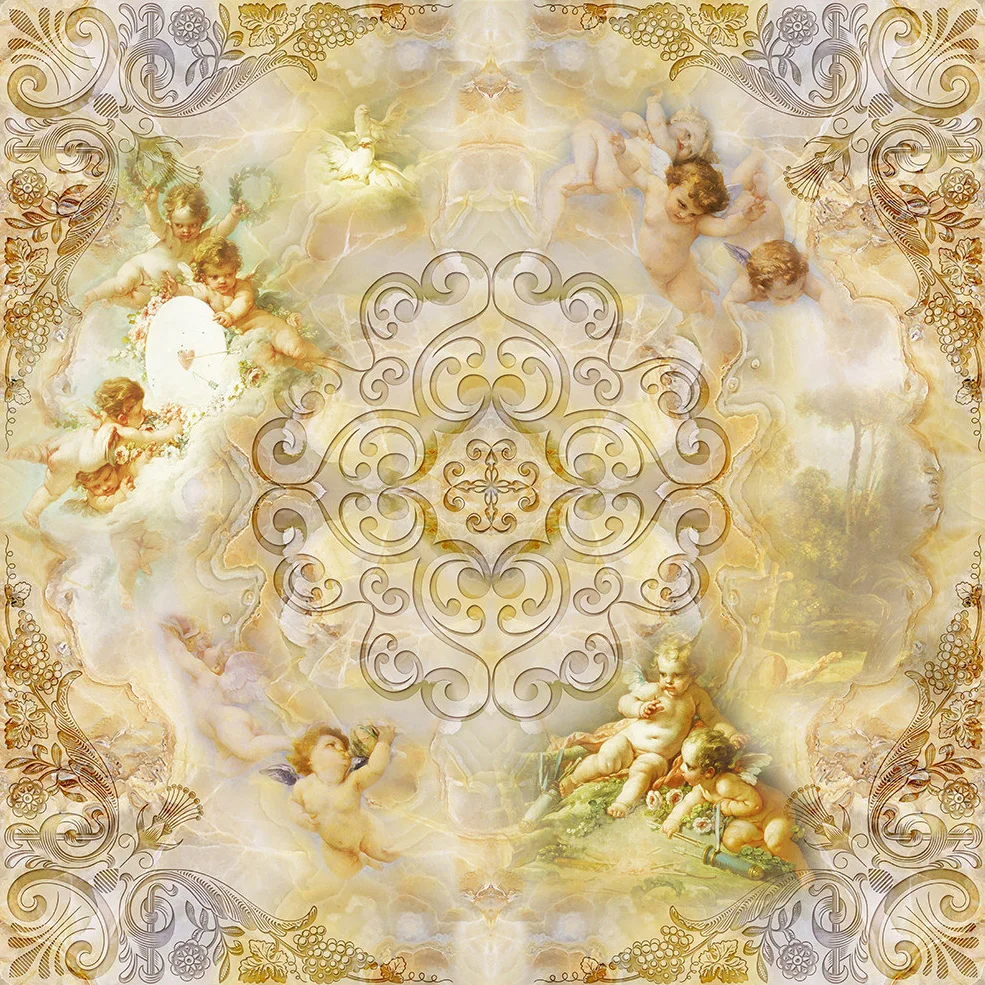 

Custom Wall Mural Wallpaper European Style Little Angel Ceiling Fresco Living Room Bedroom Ceiling Murals Wallpaper For Walls 3D