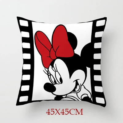 45x45cm-A Черный кремовый белый мультфильм Микки Маус Минни Маус Чехлы для подушек для мальчиков девочек детей на кровать диван декоративные подушки - Цвет: 45x45cm-A