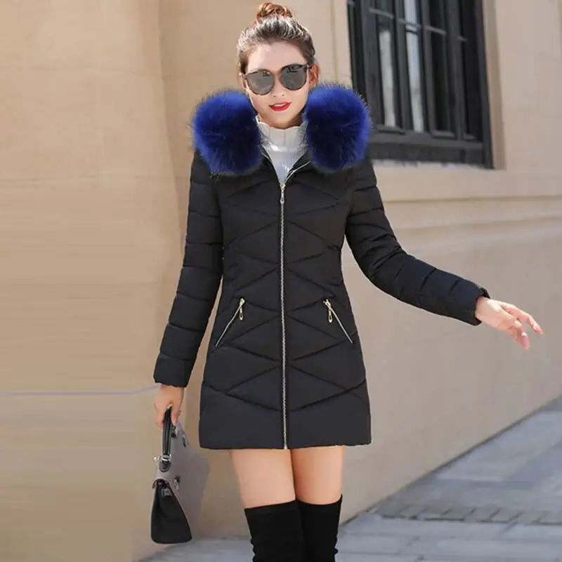Зимняя куртка женская парка верхняя одежда женский пуховик с воротником из искусственного меха размера плюс s-xxxl толстое длинное женское зимнее пальто