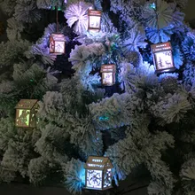 Светодиодный новогодняя елка с домиками Стиль фея света светодиодный Свадьба натальной гирлянды год Рождественские украшения для дома Z