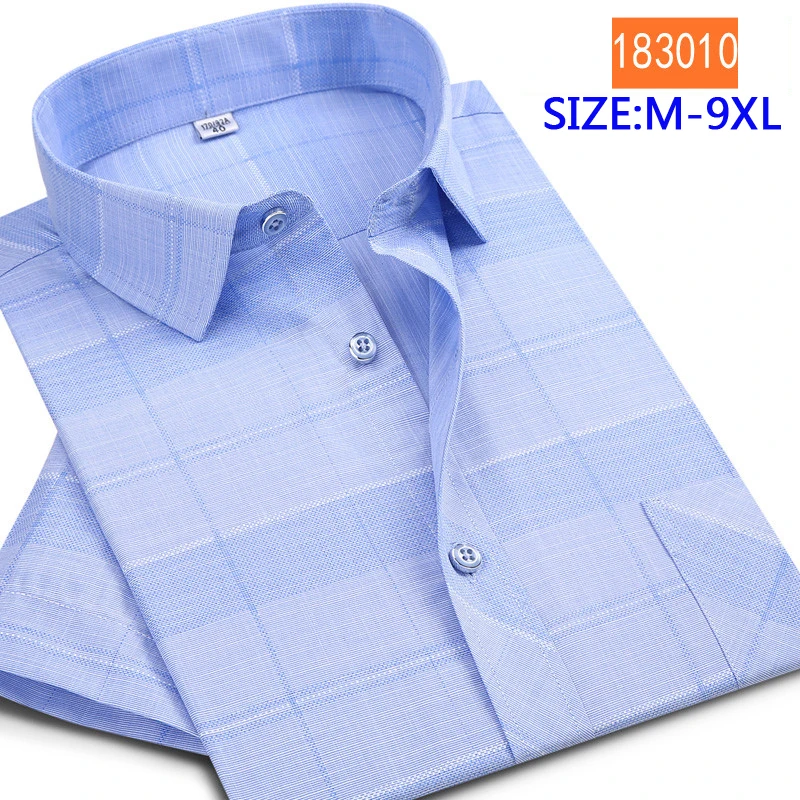 

2018 new arrivla Short-sleeve formal high quality Summer Cotton high quality men's fashion super large shirt plus size M- 9XL