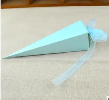 

100pcs/lot free shipping european style triangle candy box paper wedding chocolate gift ice cream box 4colors