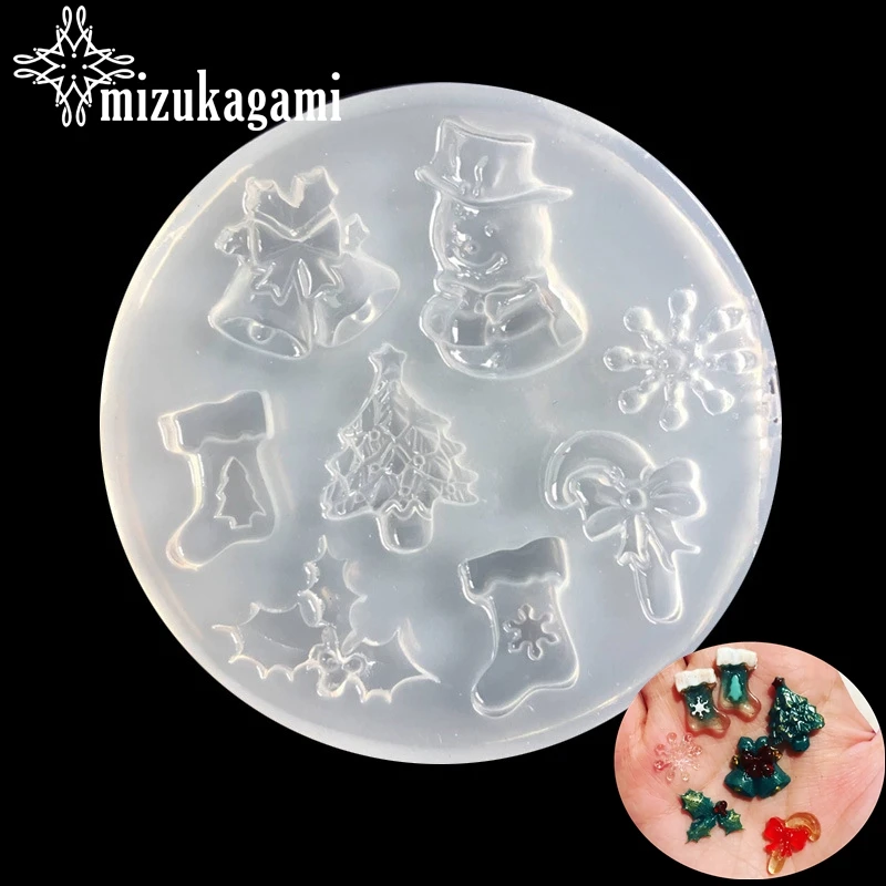 

1pcs UV Resin Jewelry Liquid Silicone Mold Snowflake Christmas Snowman Trees For DIY Decorate Making Christmas Gift Jewelry