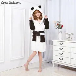 Милый Единорог унисекс панда платье мультфильм халаты для женщин длинный сексуальный халат Животного сна домашний халат