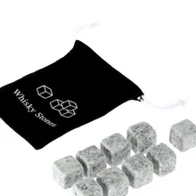 По dhl 50 Набор 9 шт./компл. натуральный Виски камни просеивающие охлаждающие кубики для виски камень рок кулер Рождественский бар аксессуары