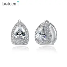 LUOTEEMI, новые трендовые серьги-гвоздики для женщин, модные юбилейные украшения, капли воды, 3 цвета, женские серьги