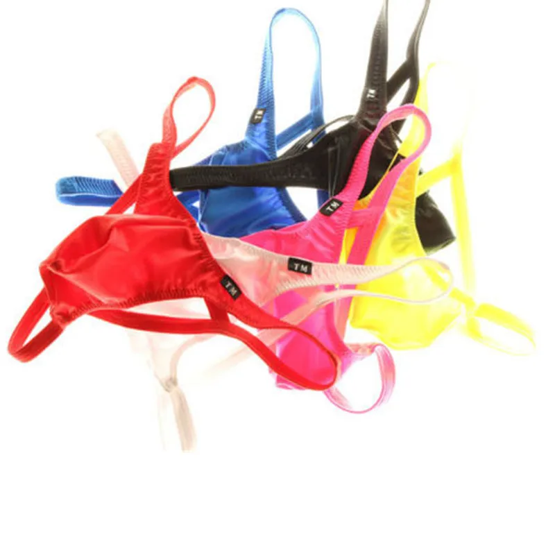 Мужское нижнее белье бесшовные Шелковые Стринги с низкой талией стринги для геев