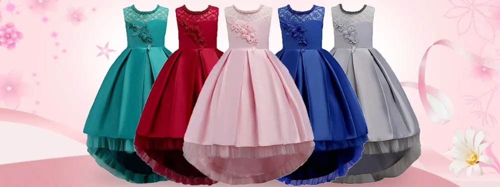 Праздничные платья для подростков от 3 до 12 лет элегантное платье для девочек с длинным шлейфом и кружевным тюлем, с цветочным узором, на свадьбу платье принцессы для девочек