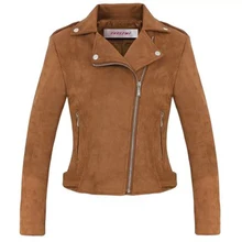 SWREDMI Весна короткий параграф олень вельветовые куртки тонкий кожаное пальто женское замши Костюмы матовый кожаная куртка верхняя одежда