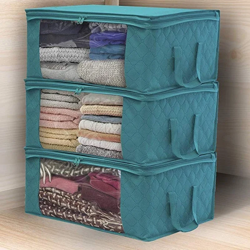 Quilt Zipper   Bag   Blanket Clothes    Storage Foldable  Closet  Box Organizer