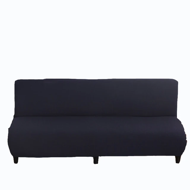 Navy Blue Solid Color Sofa Bed Covers Universal Stretch Armless Navy Blue Solid Color Sofa Bed Covers Universal Stretch Armless Couch Slipcovers Elastic Knitted Fabric