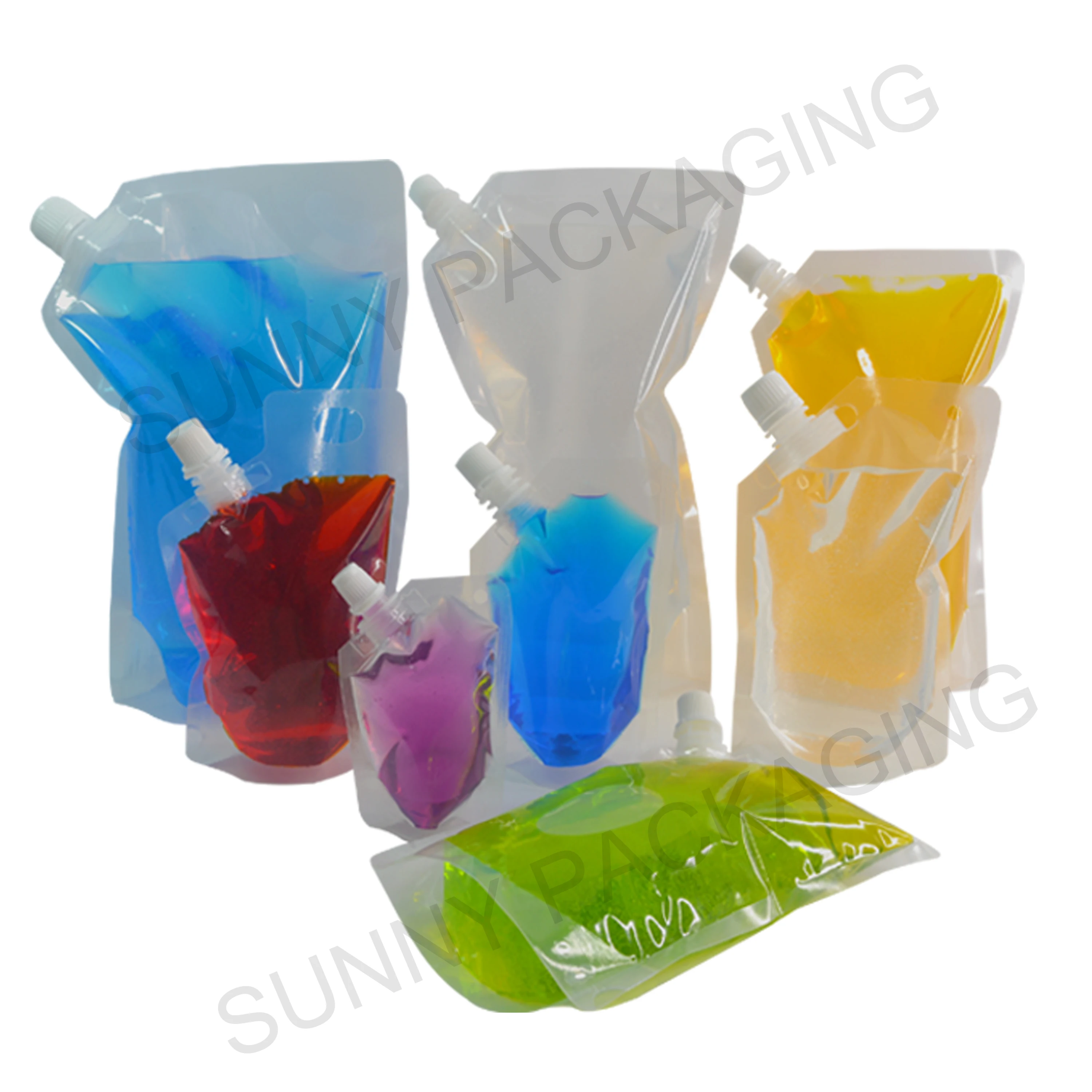 20 pcs Full Transparent Plastic Spout Pouch Juice Pouch,Wine Flask Pouch BPA Free Food Materials Storage Bags  30 ml-500 ml 3