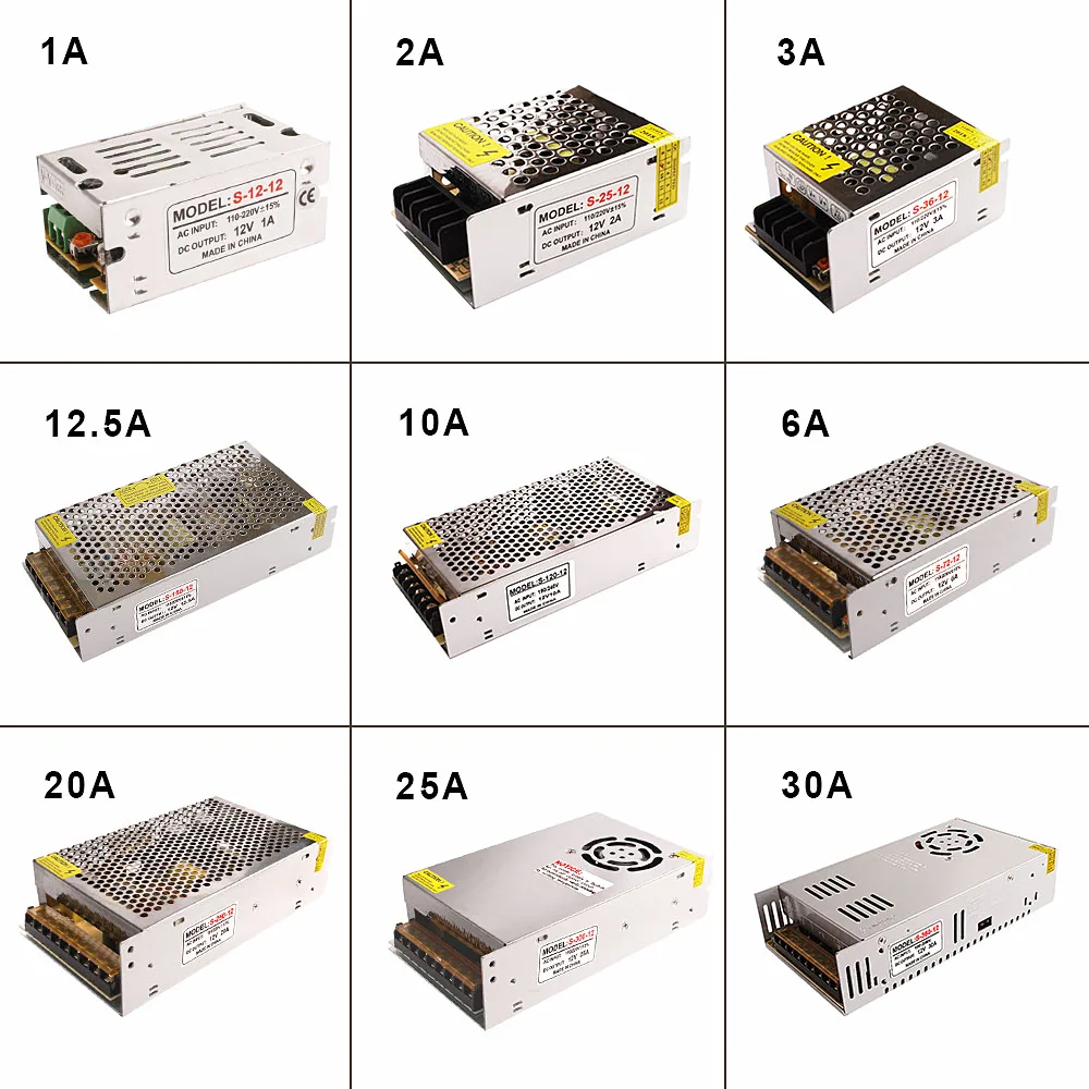 12 В источник питания DC12v 2A 3A 10A 12.5A 15A 20A 25A 30A трансформатор освещения 220 в 12 В светодиодный драйвер переключатель Адаптер для полосы света