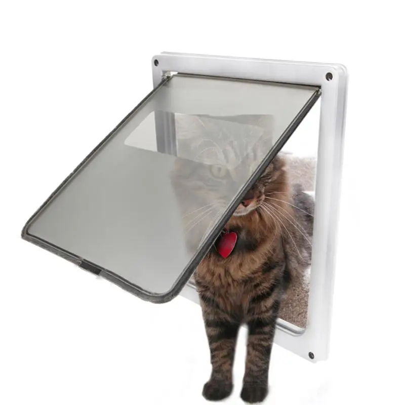 Pet Dog Cat In and Out 4 способа свободного доступа магнитный запираемый заслонки двери свободно закрывающийся дизайн шлюза телескопическая рамка Прозрачный