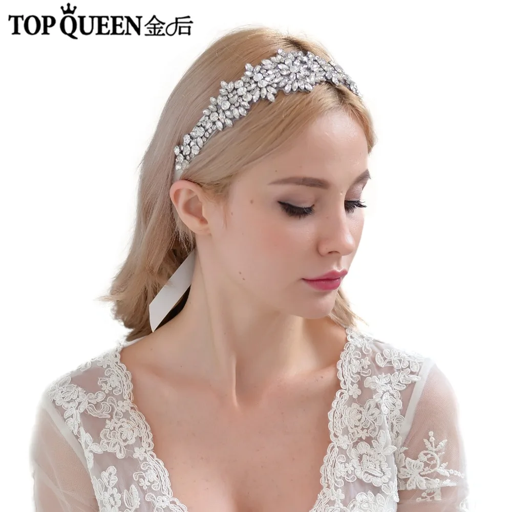 

TOPQUEEN H319 Hot sale Stock 100% pure rhinestone handmade Diamond wedding accessories and hairpiece embroidered handdress