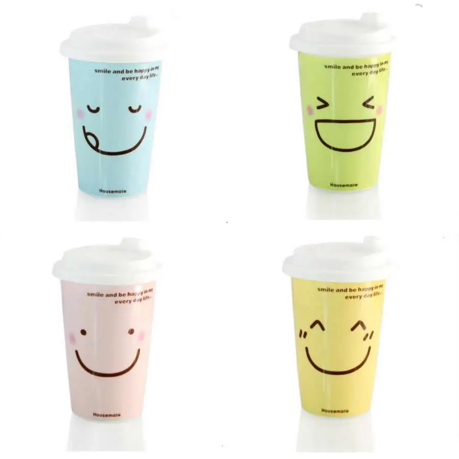 Fun Kartun Tersenyum Wajah Susu Keramik Mug Lucu Ekspresi Cangkir