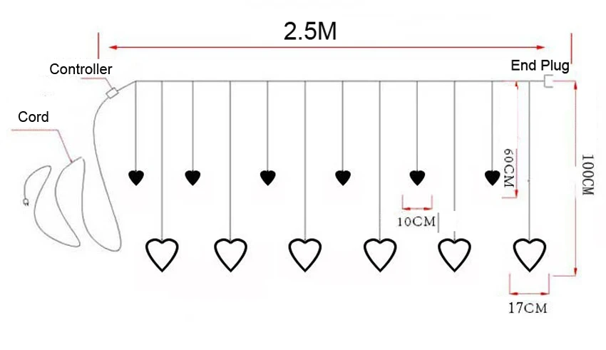 Светодиодные Занавески свет шнура 138 светодиодов 4,5 м для рождественской вечеринки изящные свадебные светильники в форме сердца сосулька