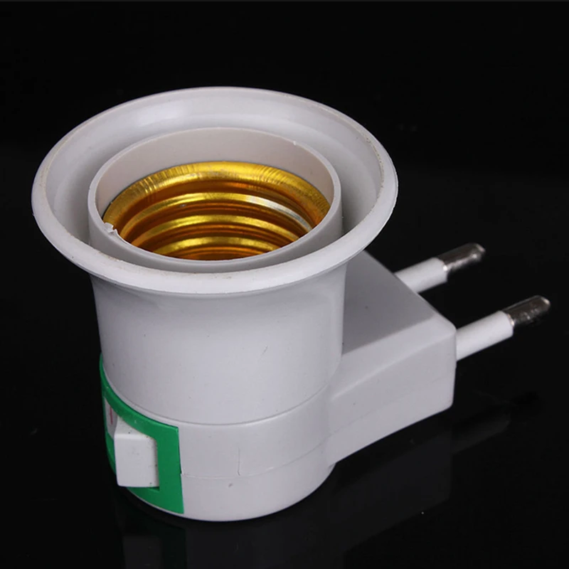 

E27 Female Socket To EU Plug Adapter with Power ON/OFF Control Switch AC100V-240V
