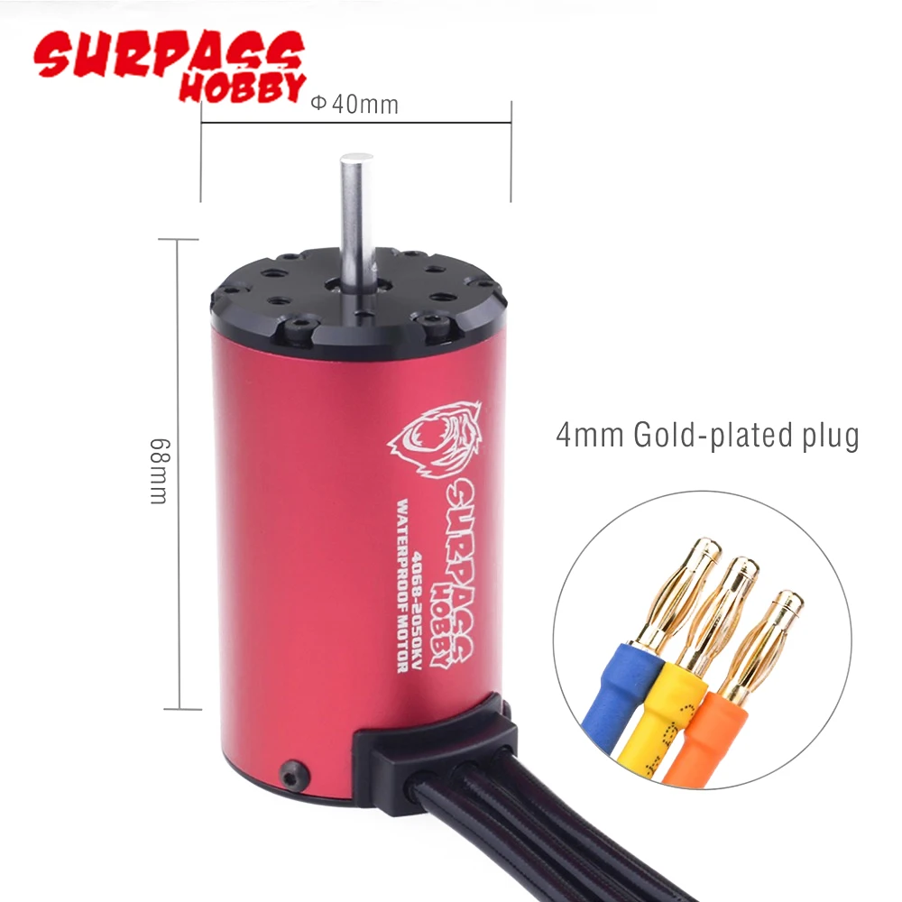 SURPASSHOBBY 4068 2050KV/2650KV водонепроницаемый бесщеточный двигатель с 120A/150A ESC для 1/8 RC
