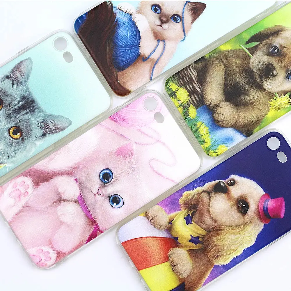 Cute Dog Cat Phone Case For iphone 5 5s SE 6 6s 7 8 plus Soft Silicone TPU Back Protective Cover Pattern Colorful Painted |