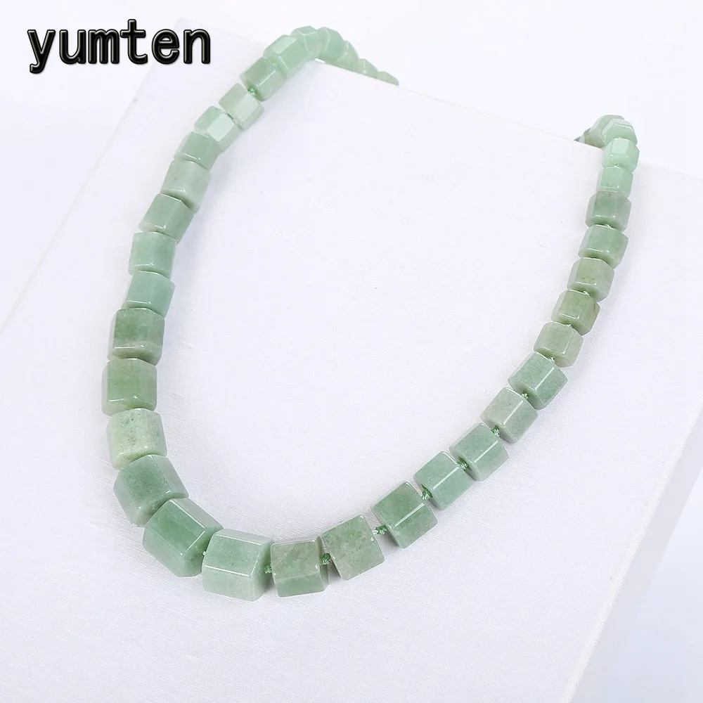 Yumten Aventurine Нефритовое ожерелье для женщин винтажный натуральный камень алмаз