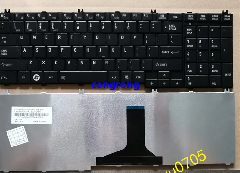 Клавиатура US для Toshiba Satellite L500 L500-00E L500-00V L500-00X L500-017 L505 L505-10J L505-11D L505D L505D-109 |