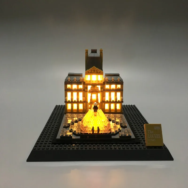 Набор светодиодных ламп DIY Cool Building City Street 21024 серия Architecture Louvre Toys Blocks Creator Lighting Set |