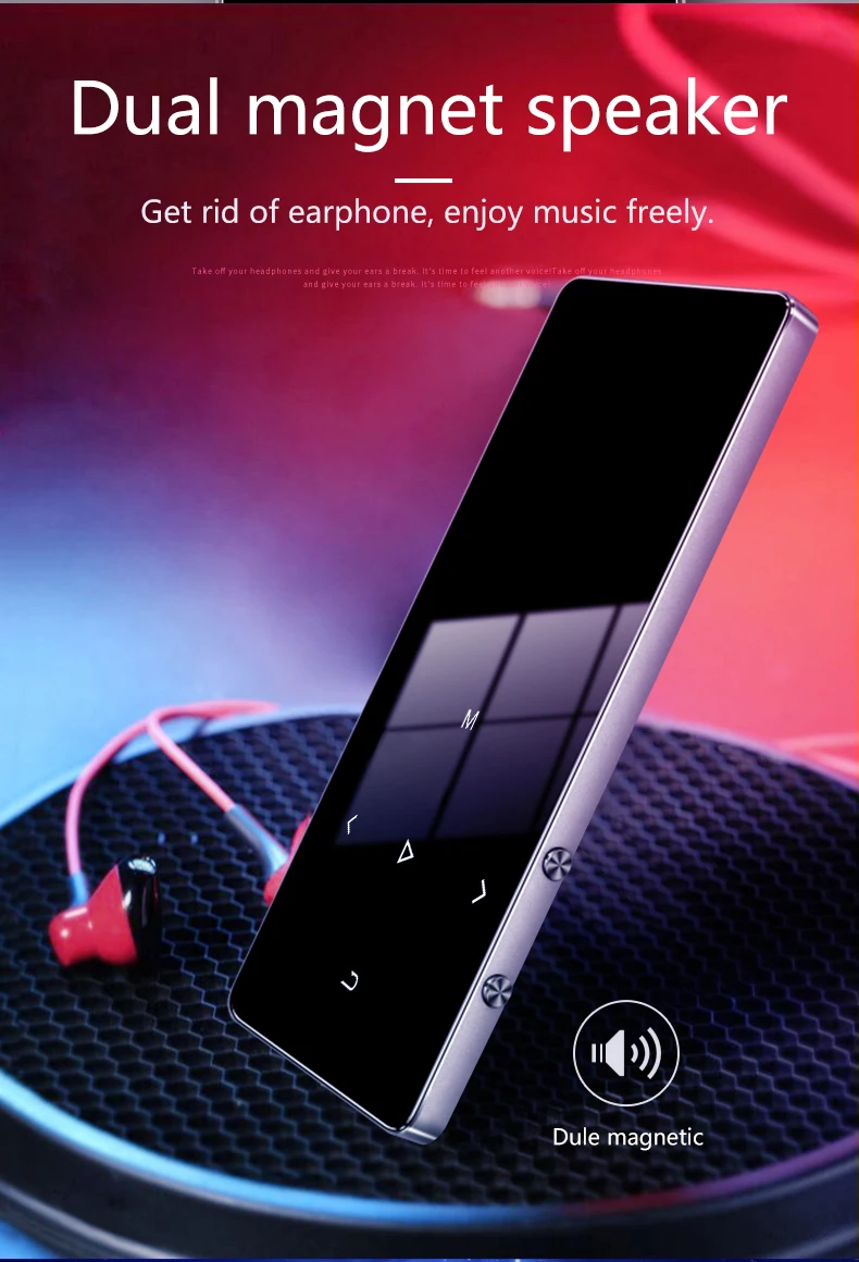 MP4 плеер с bluetooth lecteur mp3 mp4 плеера Портативный МП 4 медиа Тонкий 2,4 дюймов сенсорные клавиши fm радио видео, Hi-Fi, 16 ГБ