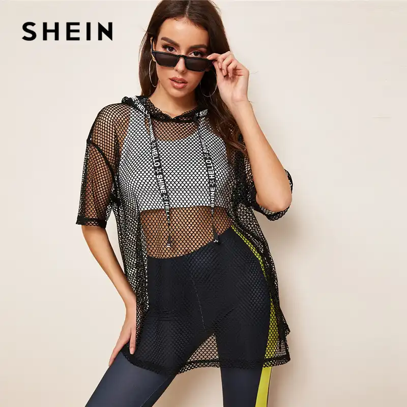 fishnet half top