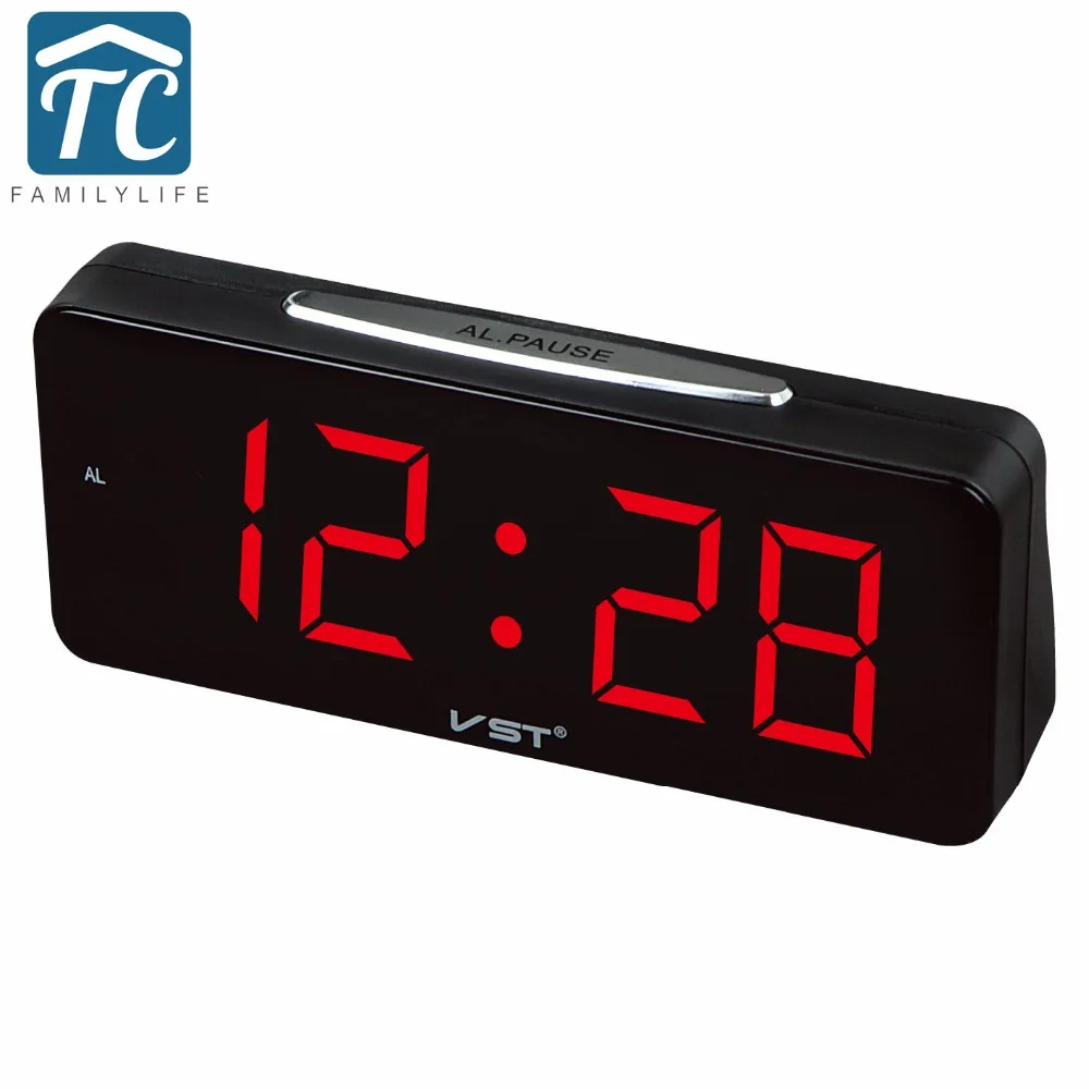 Cena Duże liczby elektroniczny zegar cyfrowy budzik Led zasilanie prądem zmiennym zegary stołowe z ponad 1.8 duży wyświetlacz Home Decor Led