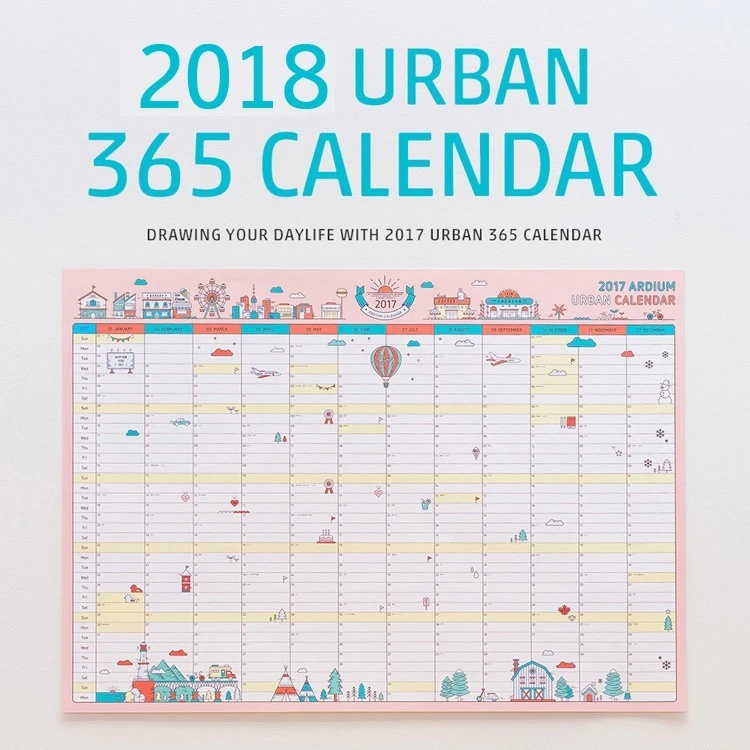1 Pc 新韓国漫画の創造かわいい壁カレンダー 18 365 日カレンダースケジュール計画紙 59 43 センチメートル Calendar Aliexpress
