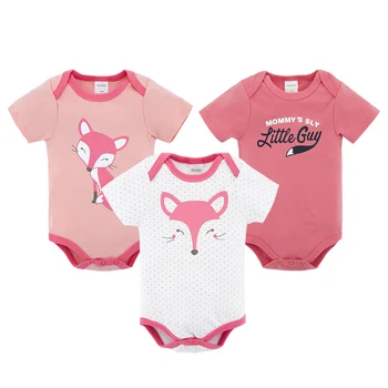 

Kavkas Fashion Summer Baby Girls Rompers Baby Onesie Cartoon Fox 11.11 Baby Jumpsuits Short Sleeve Baby Clothing Infant Coverall