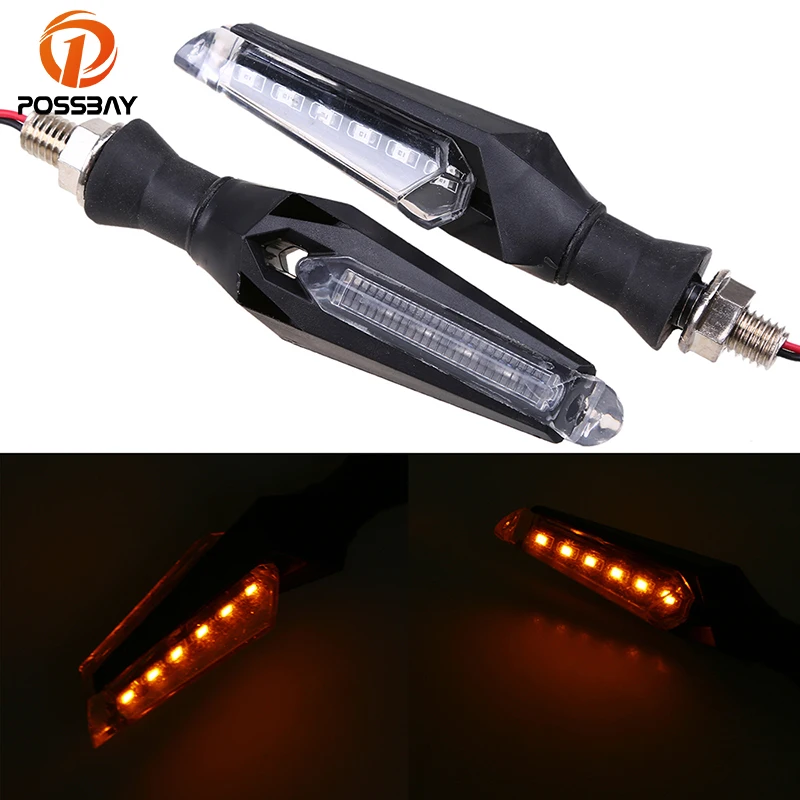 POSSBAY Two Side LED Motorcycle Turn Signals Light Lamp Bulb Universal