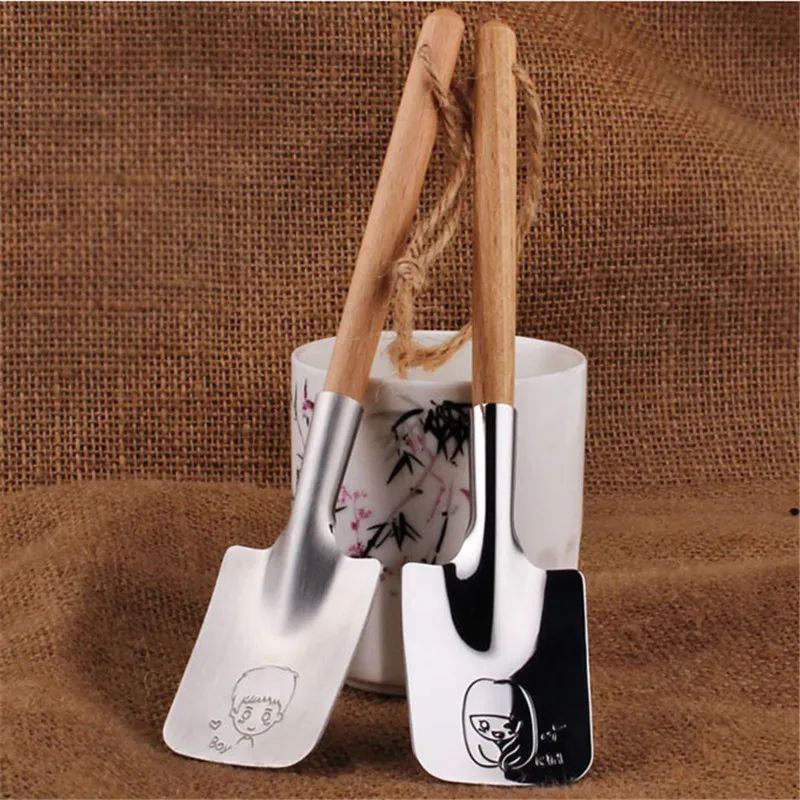

Silver Stainless Steel Tableware Cutlery Set Shovel Dessert Watermelon Spoon Creative Couple Valentine Gift