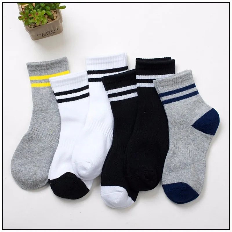 Daivsxicai детские носки дети цветные модные две полосы в носки без пятки для мальчиков классический Носки для девочек для детей 5 пар/лот